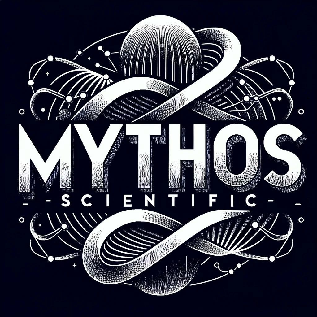 The logo of Mythos Scientific, which has abstract swirling patterns with the words MYTHOS SCIENTIFIC prominently displayed in the center.